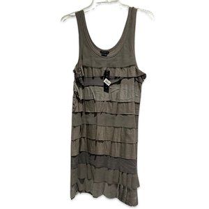 NWT Theory 'Tabie' Layered Tank Dress in Hypnotize Gray, Size L